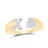 1/8CTW-NAT DIA NK GIFT INITIAL &quot;X&quot; LADIES RING