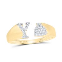 1/8CTW-NAT DIA NK GIFT INITIAL &quot;Y&quot; LADIES RING
