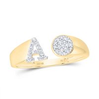 1/8CTW-NAT DIA NK GIFT INITIAL &quot;A&quot; ROUND LADIES RING