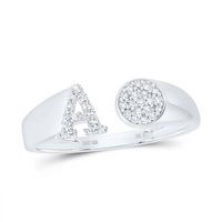 1/8CTW-NAT DIA NK GIFT INITIAL &quot;A&quot; ROUND LADIES RING