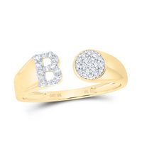 1/6CTW-NAT DIA NK GIFT INITIAL &quot;B&quot; ROUND LADIES RING