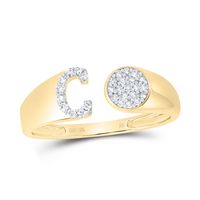 1/6CTW-NAT DIA NK GIFT INITIAL &quot;C&quot; ROUND LADIES RING