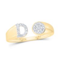 1/6CTW-NAT DIA NK GIFT INITIAL &quot;D&quot; ROUND LADIES RING