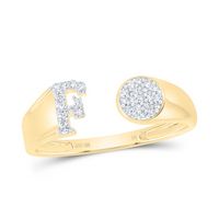 1/8CTW-NAT DIA NK GIFT INITIAL &quot;F&quot; ROUND LADIES RING