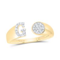 1/8CTW-NAT DIA NK GIFT INITIAL &quot;G&quot; ROUND LADIES RING