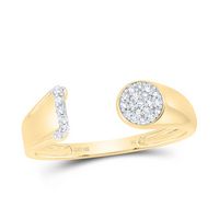 1/10CTW-NAT DIA NK GIFT INITIAL &quot;J&quot; ROUND LADIES RING