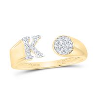 1/6CTW-NAT DIA NK GIFT INITIAL &quot;K&quot; ROUND LADIES RING