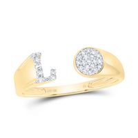 1/8CTW-NAT DIA NK GIFT INITIAL &quot;L&quot; ROUND LADIES RING
