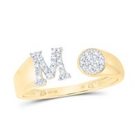 1/6CTW-NAT DIA NK GIFT INITIAL &quot;M&quot; ROUND LADIES RING