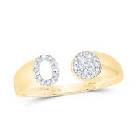 1/6CTW-NAT DIA NK GIFT INITIAL &quot;O&quot; ROUND LADIES RING