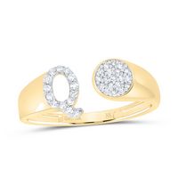 1/6CTW-NAT DIA NK GIFT INITIAL &quot;Q&quot; ROUND LADIES RING