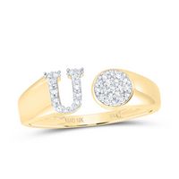 1/6CTW-NAT DIA NK GIFT INITIAL &quot;U&quot; ROUND LADIES RING