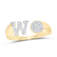 1/6CTW-NAT DIA NK GIFT INITIAL &quot;W&quot; ROUND LADIES RING
