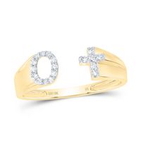 1/10CTW-NAT DIA NK GIFT INITIAL &quot;O&quot; LADIES CROSS RING