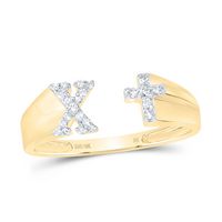 1/10CTW-NAT DIA NK GIFT INITIAL &quot;X&quot; LADIES CROSS RING