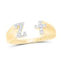 1/10CTW-NAT DIA NK GIFT INITIAL &quot;Z&quot; LADIES CROSS RING