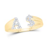 1/10CTW-NAT DIA NK GIFT INITIAL &quot;A&quot; LADIES DOLLAR RING