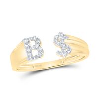 1/8CTW-NAT DIA NK GIFT INITIAL &quot;B&quot; LADIES DOLLAR RING