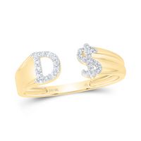 1/8CTW-NAT DIA NK GIFT INITIAL &quot;D&quot; LADIES DOLLAR RING