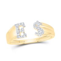 1/8CTW-NAT DIA NK GIFT INITIAL &quot;E&quot; LADIES DOLLAR RING