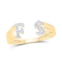 1/8CTW-NAT DIA NK GIFT INITIAL &quot;F&quot; LADIES DOLLAR RING