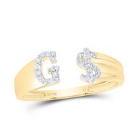 1/8CTW-NAT DIA NK GIFT INITIAL &quot;G&quot; LADIES DOLLAR RING
