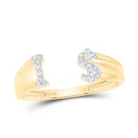 1/10CTW-DIA NK GIFT INITIAL &quot;I&quot; LADIES DOLLAR RING