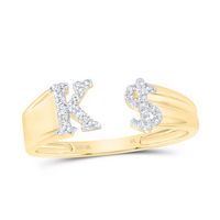1/8CTW-DIA NK GIFT INITIAL &quot;K&quot; LADIES DOLLAR RING