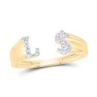 1/10CTW-DIA NK GIFT INITIAL &quot;L&quot; LADIES DOLLAR RING