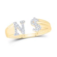 1/8CTW-DIA NK GIFT INITIAL &quot;N&quot; LADIES DOLLAR RING