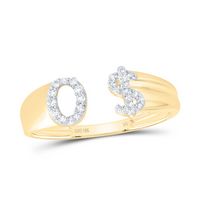 1/8CTW-DIA NK GIFT INITIAL &quot;O&quot; LADIES DOLLAR RING