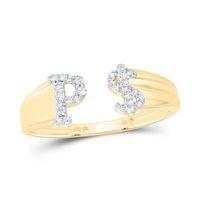 1/8CTW-DIA NK GIFT INITIAL &quot;P&quot; LADIES DOLLAR RING