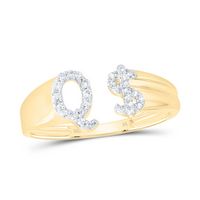 1/8CTW-DIA NK GIFT INITIAL &quot;Q&quot; LADIES DOLLAR RING