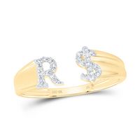 1/8CTW-DIA NK GIFT INITIAL &quot;R&quot; LADIES DOLLAR RING