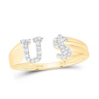 1/8CTW-DIA NK GIFT INITIAL &quot;U&quot; LADIES DOLLAR RING