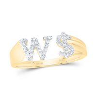 1/6CTW-DIA NK GIFT INITIAL &quot;W&quot; LADIES DOLLAR RING