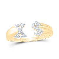 1/8CTW-DIA NK GIFT INITIAL &quot;X&quot; LADIES DOLLAR RING