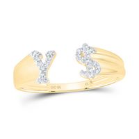 1/10CTW-DIA NK GIFT INITIAL &quot;Y&quot; LADIES DOLLAR RING