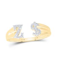 1/8CTW-DIA NK GIFT INITIAL &quot;Z&quot; LADIES DOLLAR RING