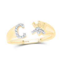 1/12CTW-DIA NK GIFT INITIAL &quot;C&quot; LADIES RING