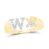 1/8CTW-DIA NK GIFT INITIAL &quot;W&quot; LADIES RING
