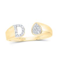 1/10CTW-DIA NK GIFT INITIAL &quot;D&quot; PEAR LADIES RING