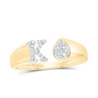 1/8CTW-DIA NK GIFT INITIAL &quot;K&quot; PEAR LADIES RING