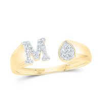 1/8CTW-DIA NK GIFT INITIAL &quot;M&quot; PEAR LADIES RING