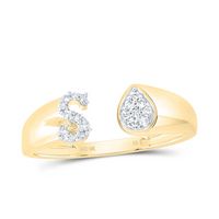 1/10CTW-DIA NK GIFT INITIAL &quot;S&quot; PEAR LADIES RING