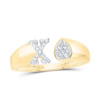 1/10CTW-DIA NK GIFT INITIAL &quot;X&quot; PEAR LADIES RING
