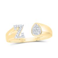 1/10CTW-DIA NK GIFT INITIAL &quot;Z&quot; PEAR LADIES RING