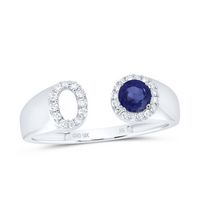 1/8CTW-DIA NK 4 MM RD-BS SYNTHETIC INITIAL &quot;O&quot; LADIES RING