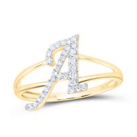 1/5CTW-DIA NK GIFT INITIAL &quot;A&quot; LADIES RING