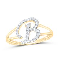 1/5CTW-DIA NK GIFT INITIAL &quot;B&quot; LADIES RING